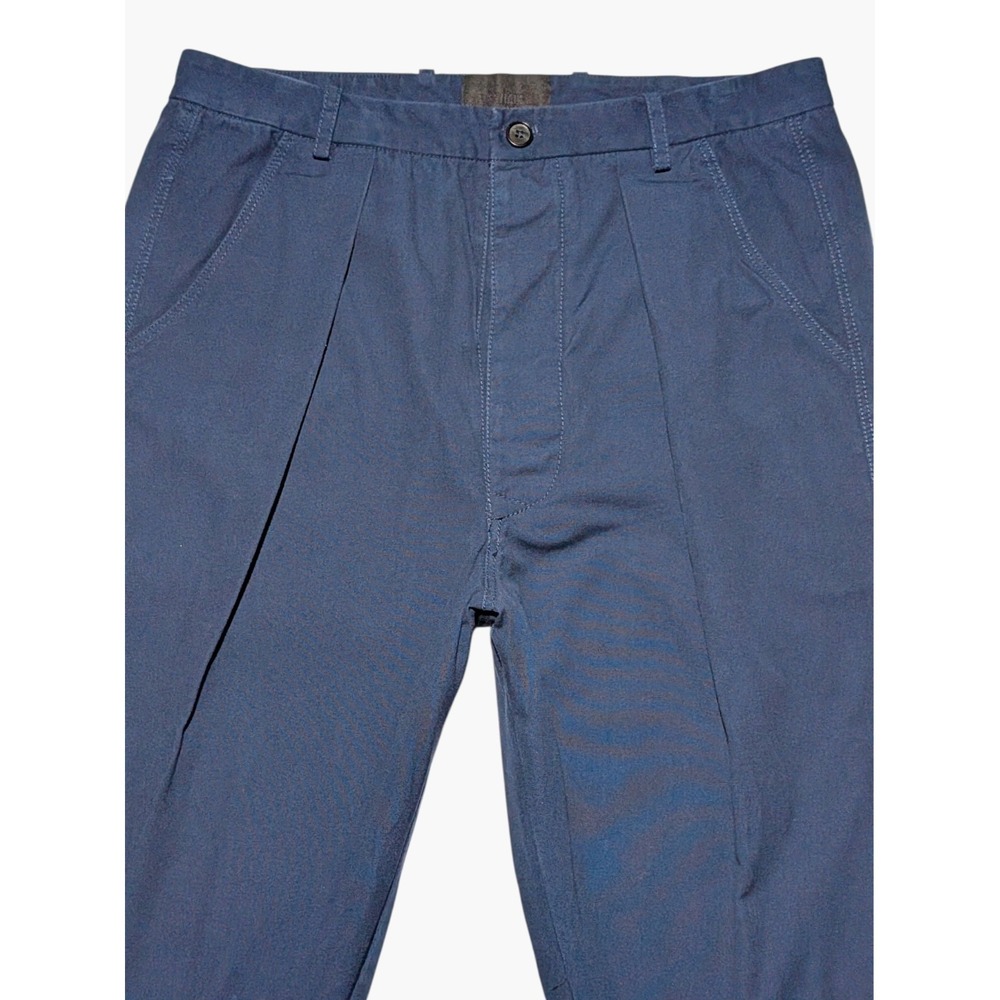 R Swiader Pleated Pants Mens 34 High Rise Tapered USA Made Blue - Picture 2 of 12